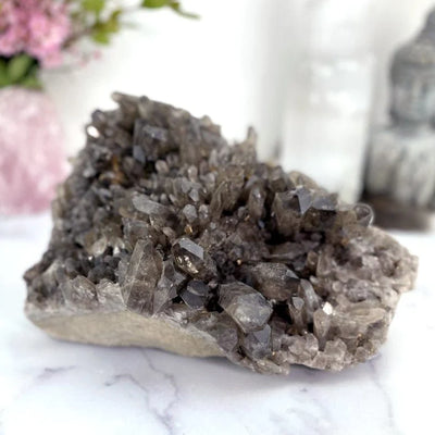 Smoky Quartz Cluster 