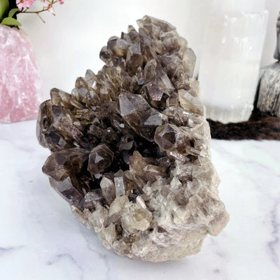 Smoky Quartz Cluster from a side view