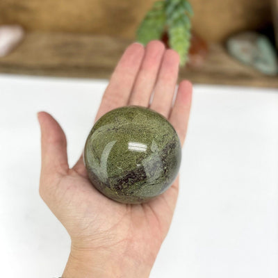 bloodstone with decorations in the background