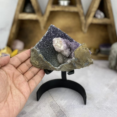 amethyst with decorations in the background