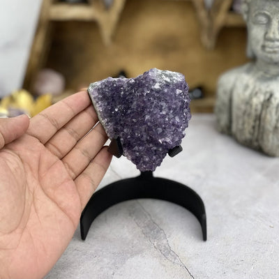 amethyst with decorations in the background