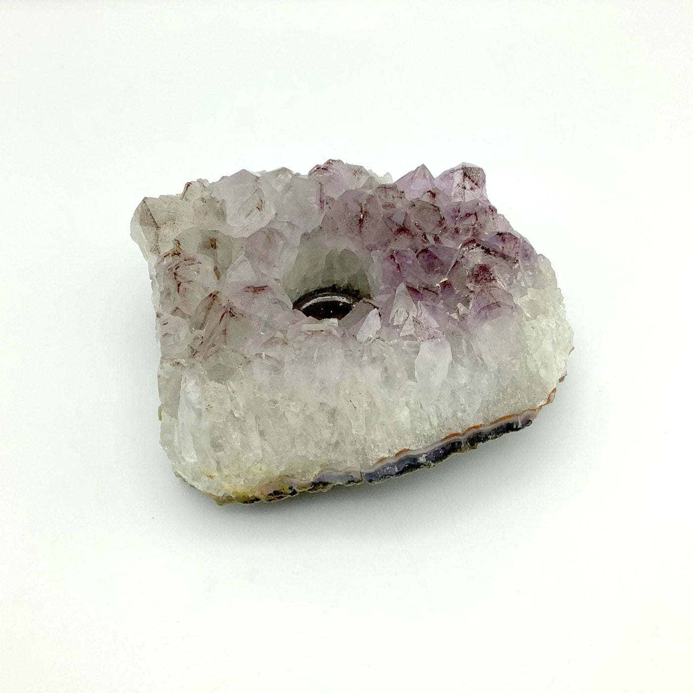 amethyst with decorations in the background