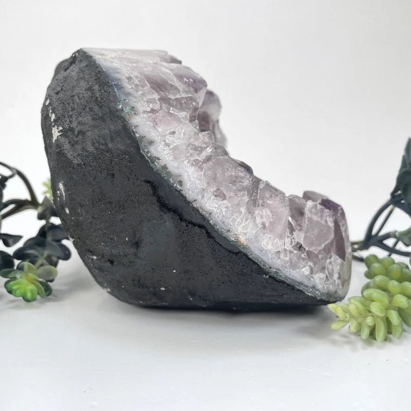 amethyst with decorations in the background