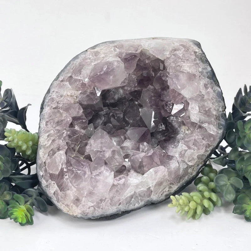 amethyst with decorations in the background