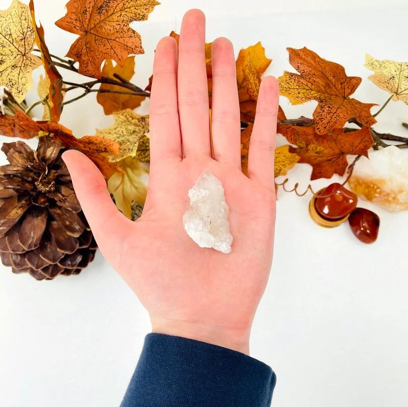 cactus quartz with decorations in the background