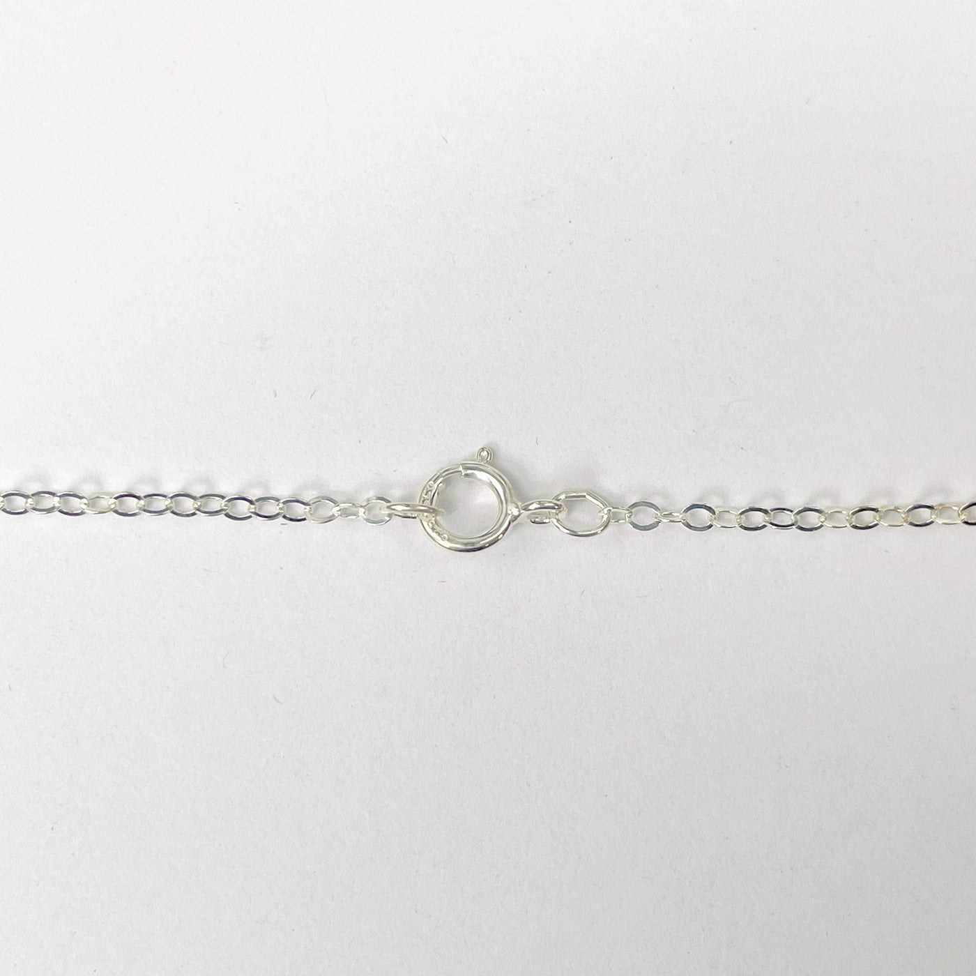 Silver chain and clasp up close