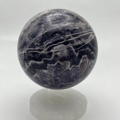 Chevron Amethyst Crystal Ball Sphere close up of another side