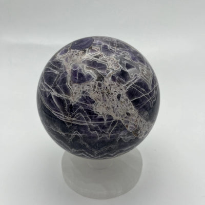 Chevron Amethyst Crystal Ball Sphere close up from another side