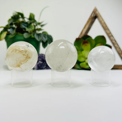 crystal quartz with decorations in the background