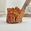 Natural Vanadinite Crystal Cluster with Barite on white base with crystals in background for reference.