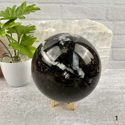  Black Agate Spheres - Crystal Ball - You Choose variant 1 labeled