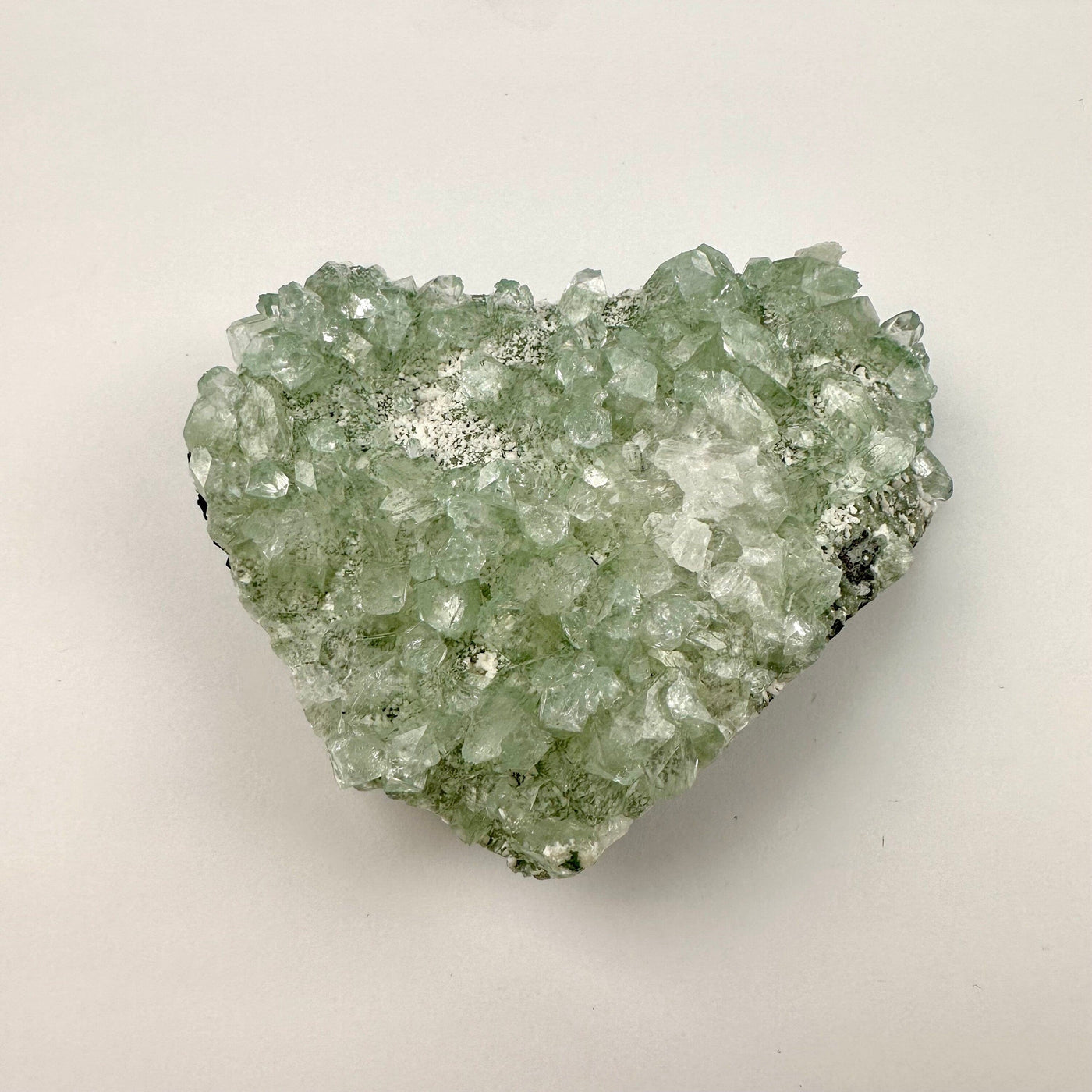 Green Apophyllite on Matrix Zeolite Crystal Cluster back view