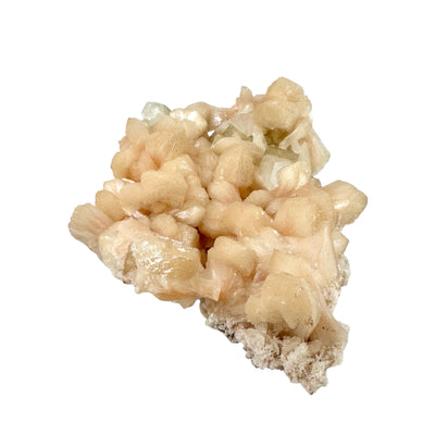 Peach Stilbite with Apophyllite and Zeolite - Museum Quality - Crystal Cluster side view