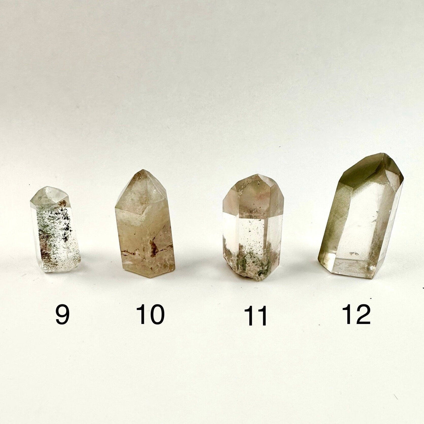 Crystal Quartz Points with Inclusions - Small Crystals - You Choose variants 9 10 11 12 labeled