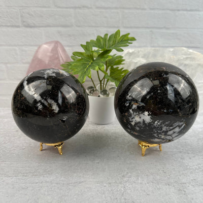  Black Agate Spheres - Crystal Ball - You Choose both variants