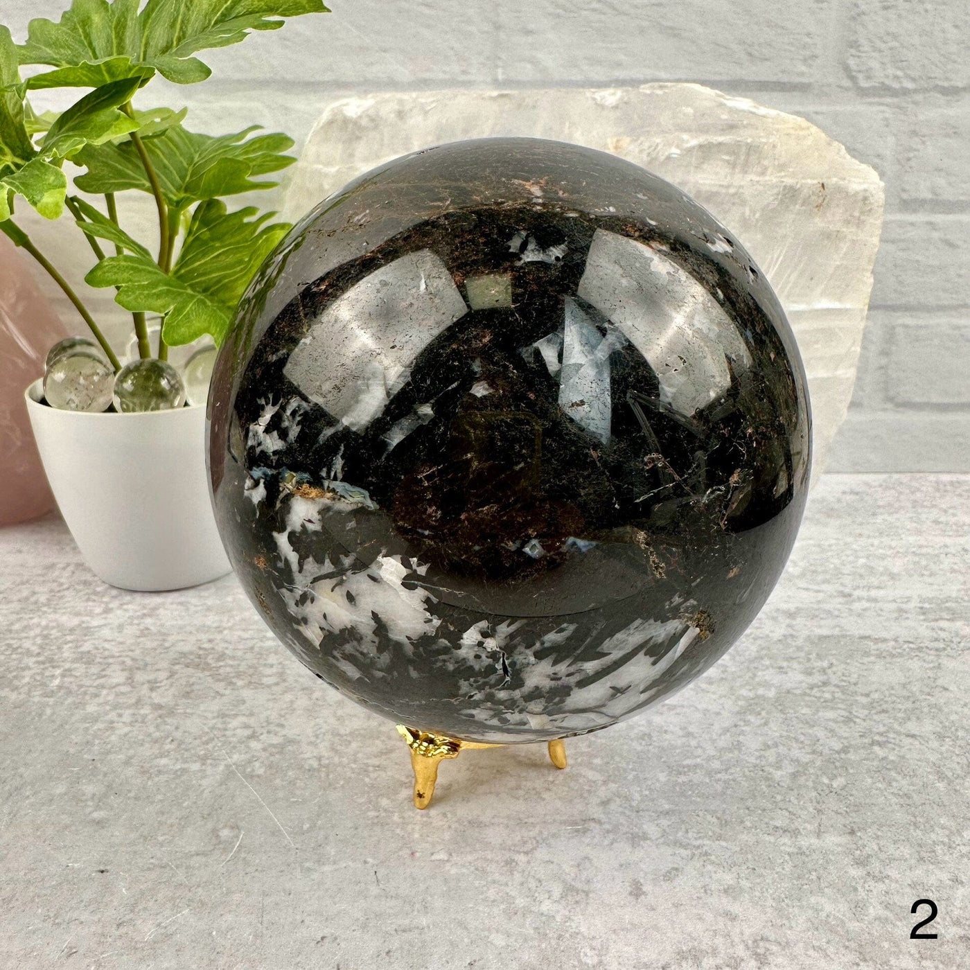  Black Agate Spheres - Crystal Ball - You Choose variant 2 labeled