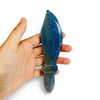 Blue Quartz Crystal Knife on hand for size reference.