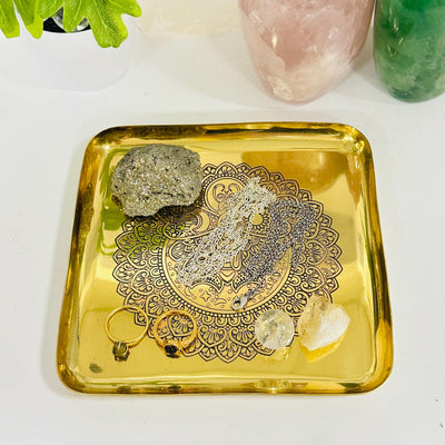 tray can be used to hold jewelry and crystals