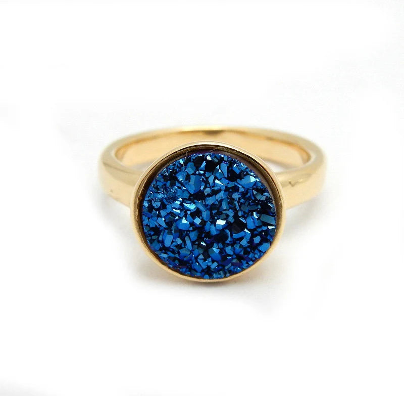 druzy ring on white background