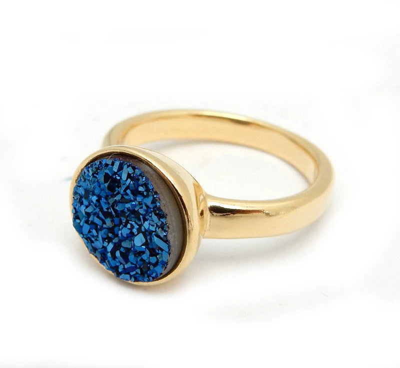 druzy ring on white background