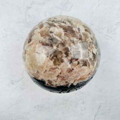  Large Tourmaline with Felt Spar Polished Sphere - OOAK- top