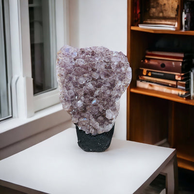amethyst decoration with decorations in the background