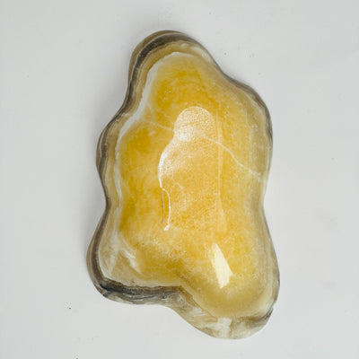backside of Mexican onyx bowl on white background