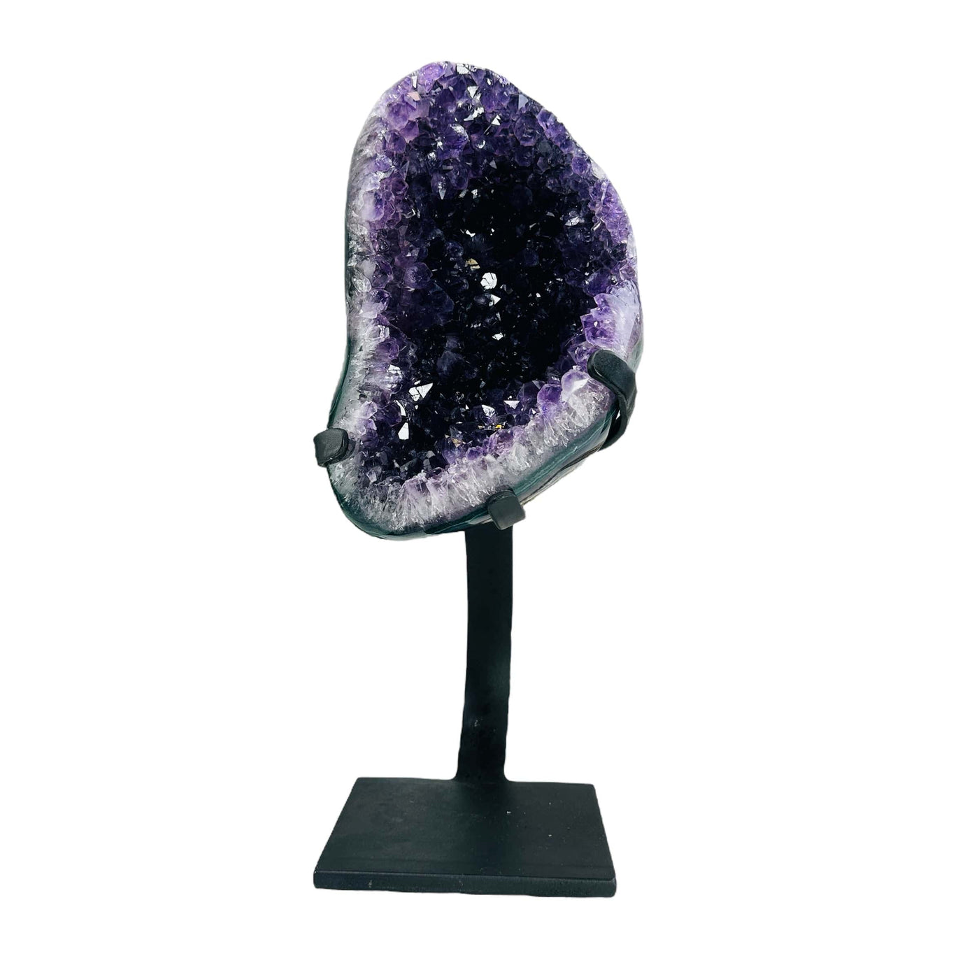 amethyst with stand on white background