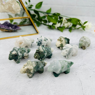 Imperfect Moss Agate Dinosaur - You Get All