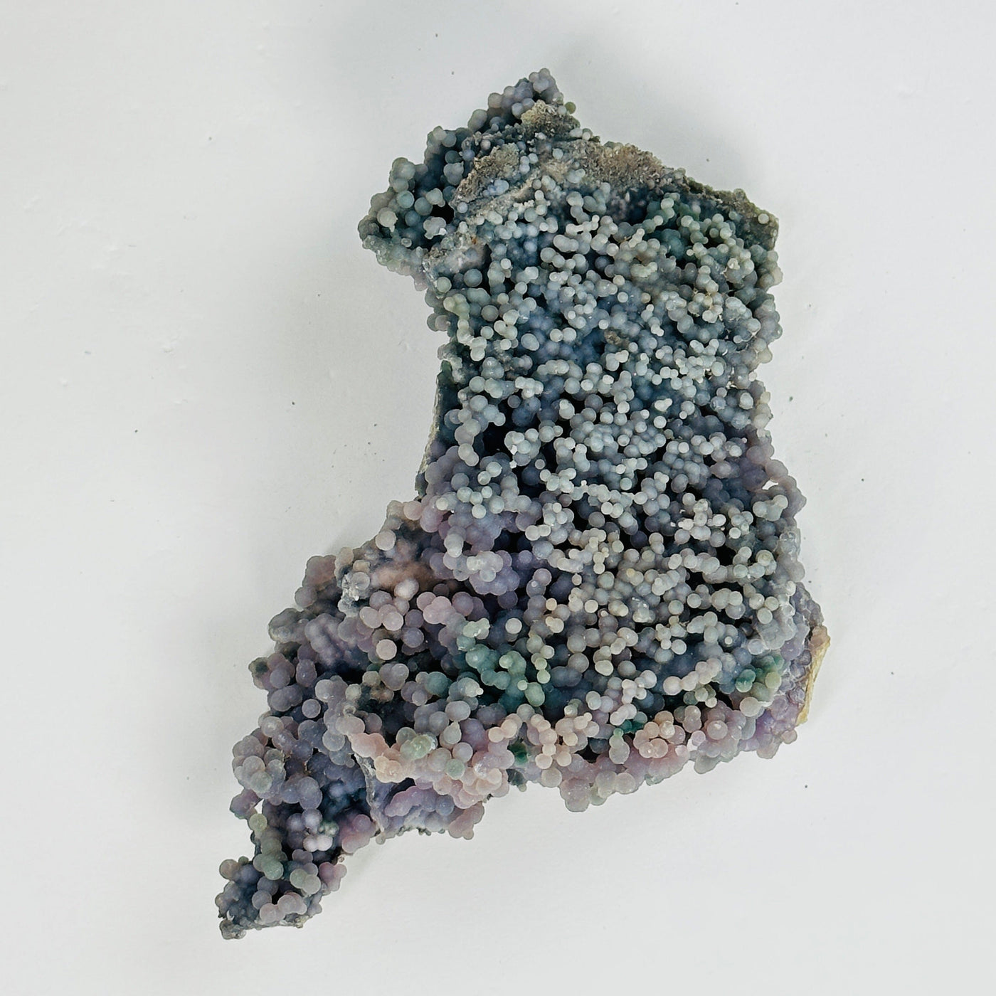 grape agate cluster on white background