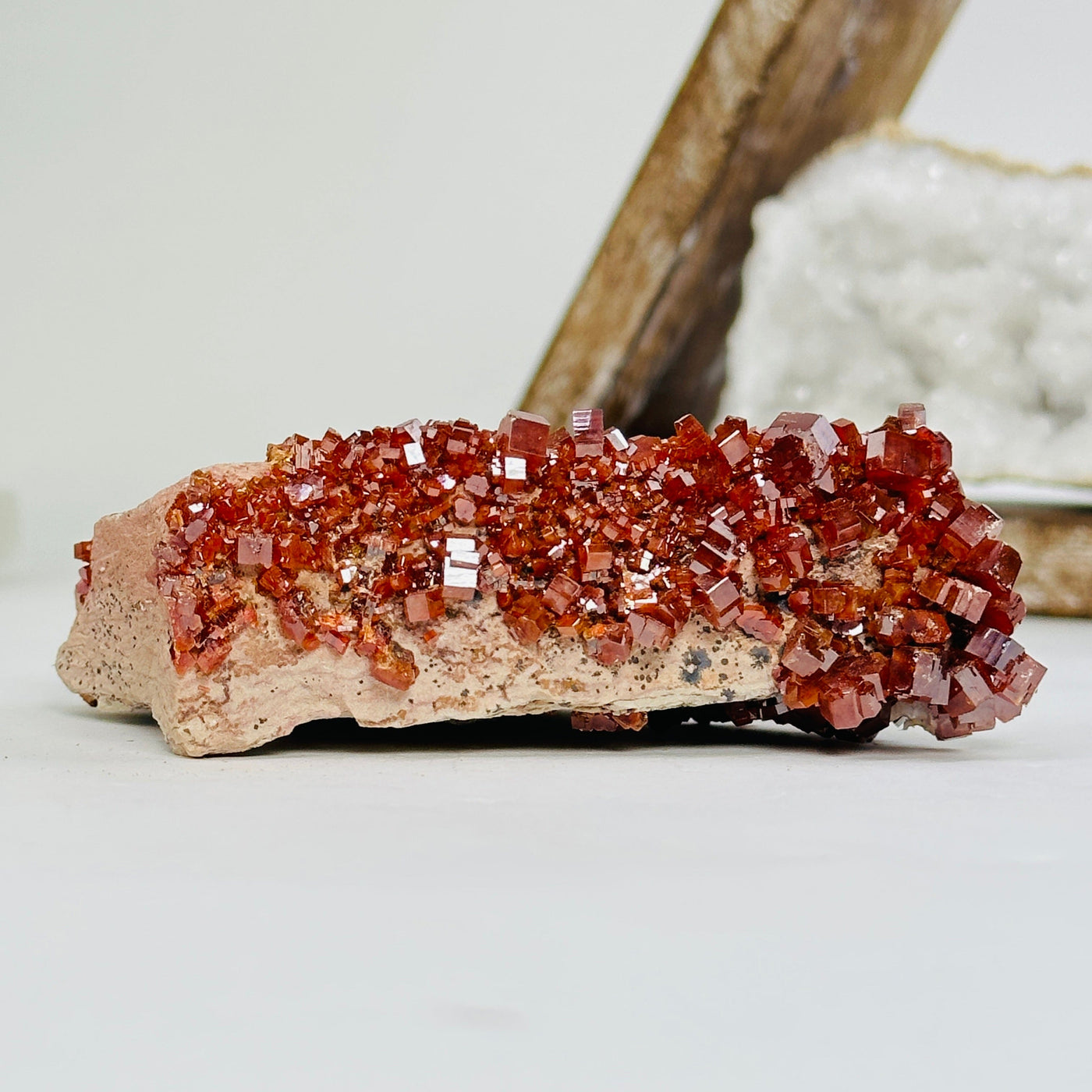 vanadinite with decorations in the background