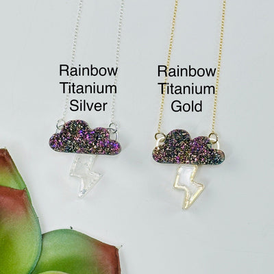 rainbow titanium variant in both gold and silver on white background