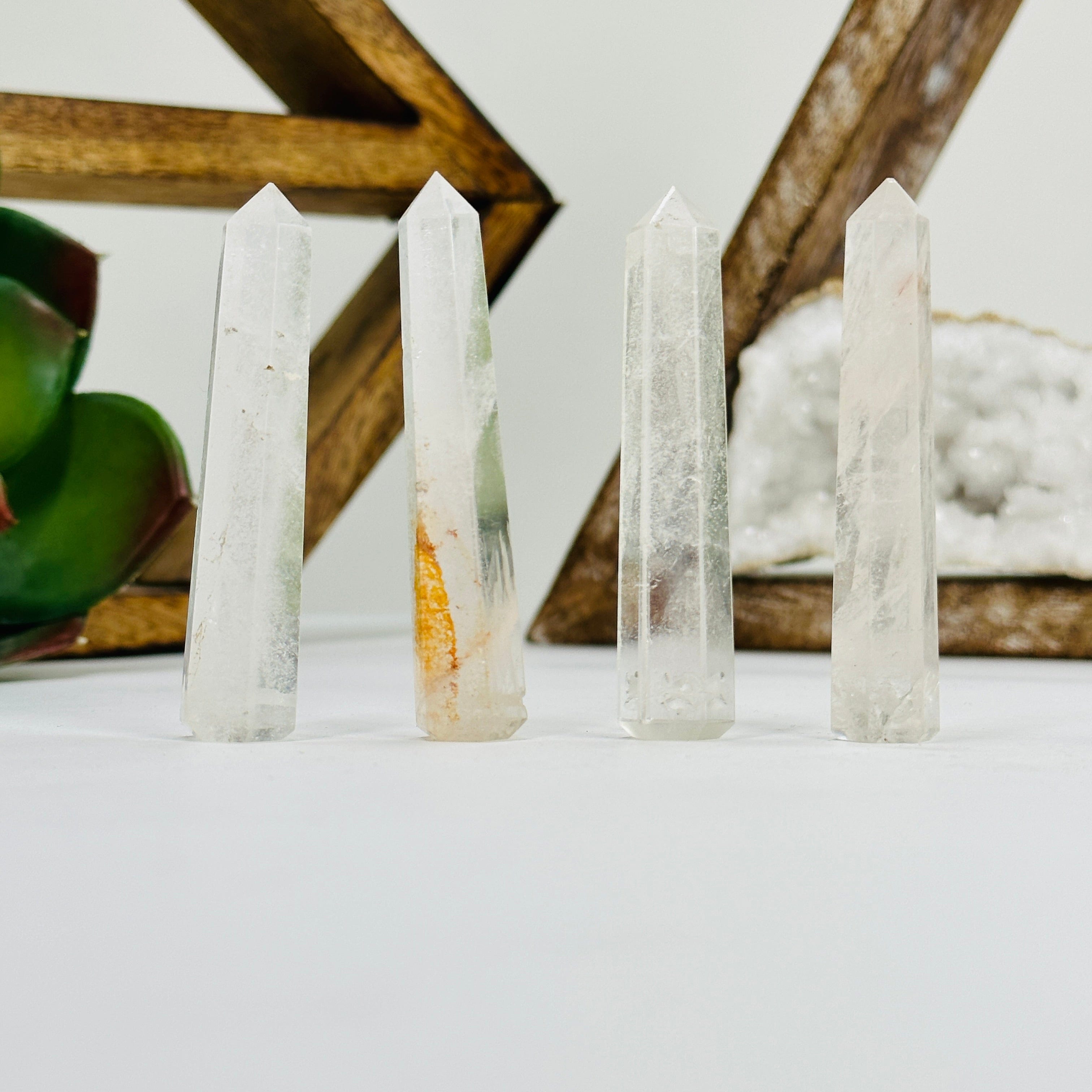 Quartz Column Large Crystal Quartz Tower Thin Obelisk Point Drilled – Rock Paradise