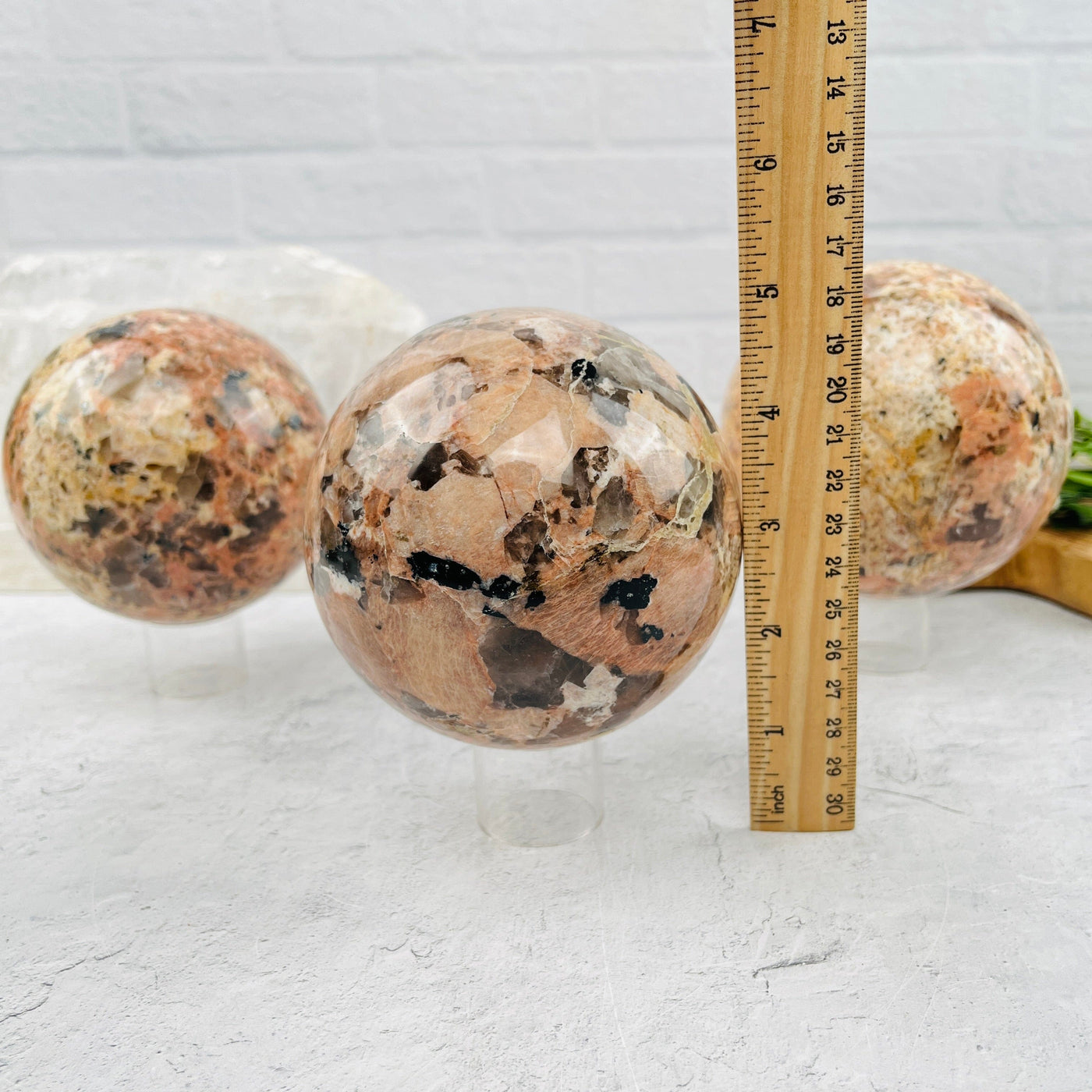  Tourmaline with Felt Spar Polished Sphere - You Choose- with measurements