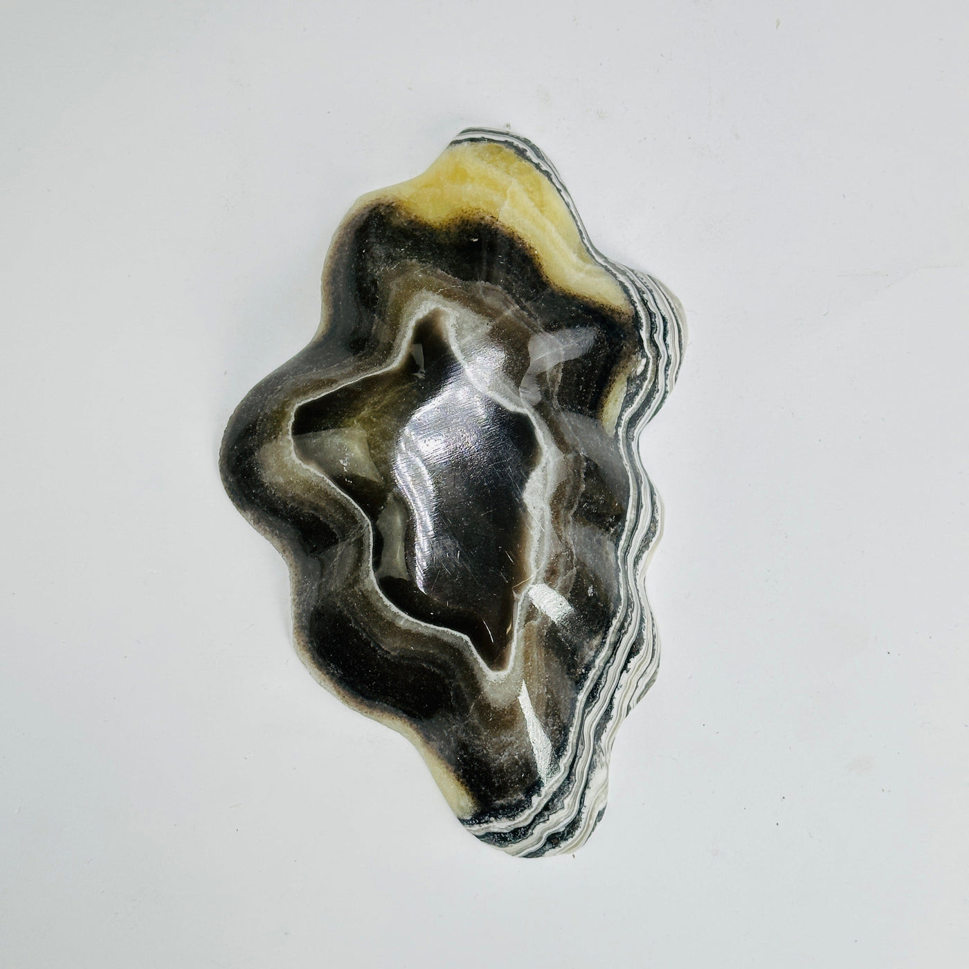 Mexican onyx bowl on white background
