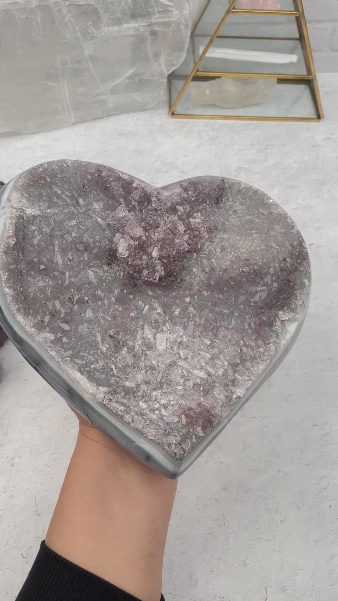 Large Amethyst Heart with Druzy