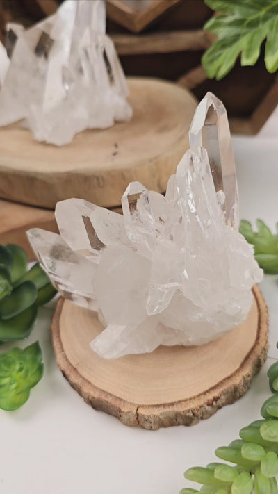 Crystal Quartz Cluster High Grade - You Choose video showing quartz at multiple angles