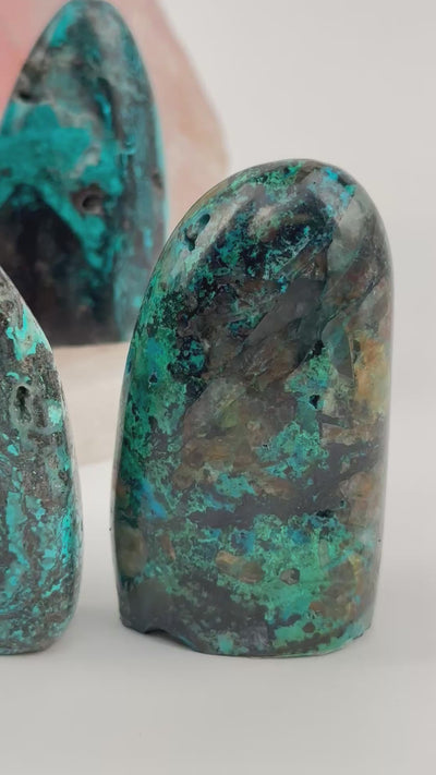 Chrysocolla Crystal Cut Base from Peru