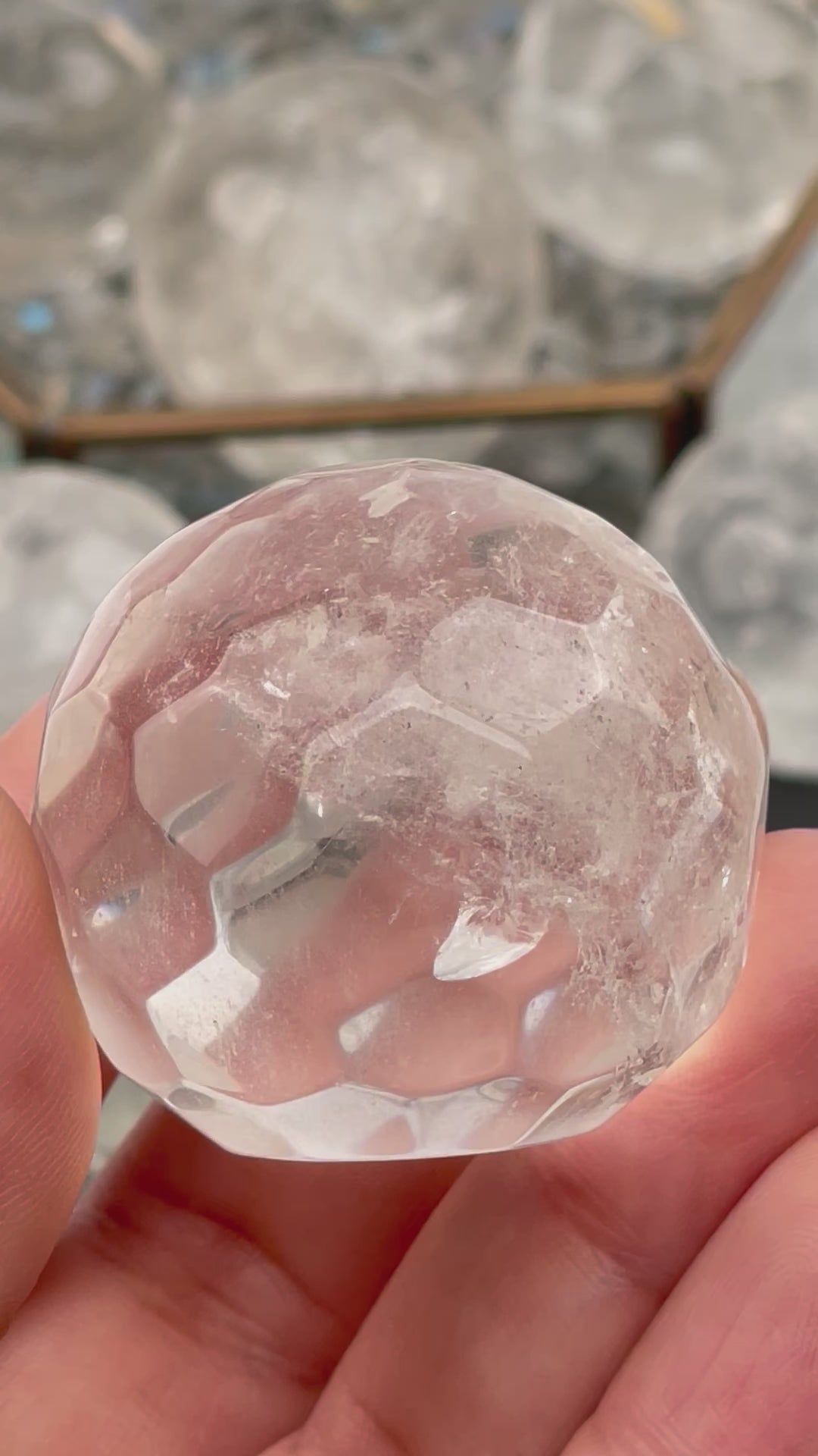 Crystal Quartz Faceted Sphere - By weight -