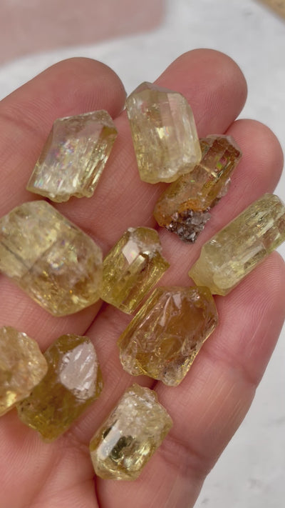 Yellow Apatite Rough Mineral Points