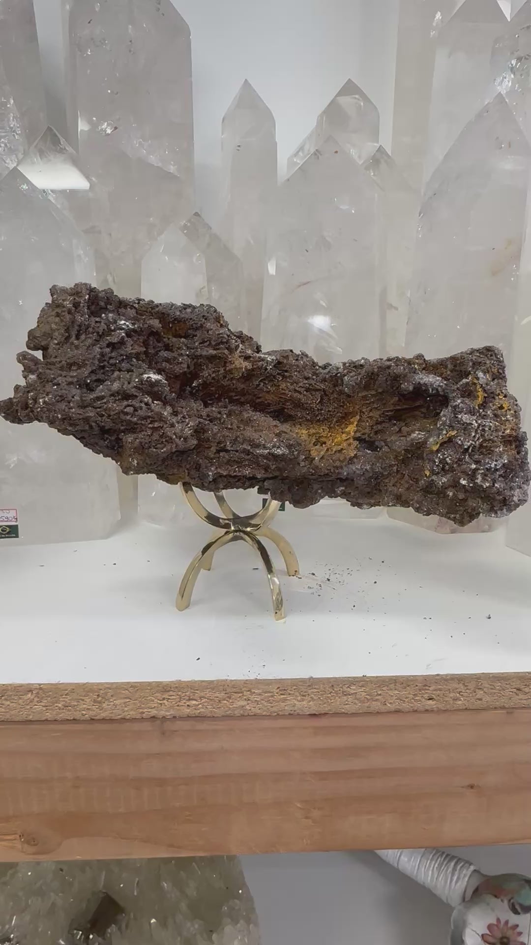 Natural Calcite Crystal Formation on Stand
