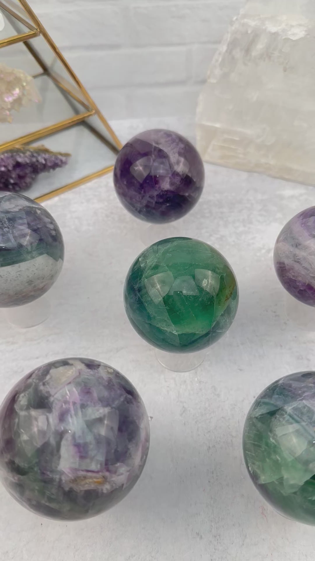 Rainbow Fluorite Spheres - Polished Crystal Ball - By Weight -