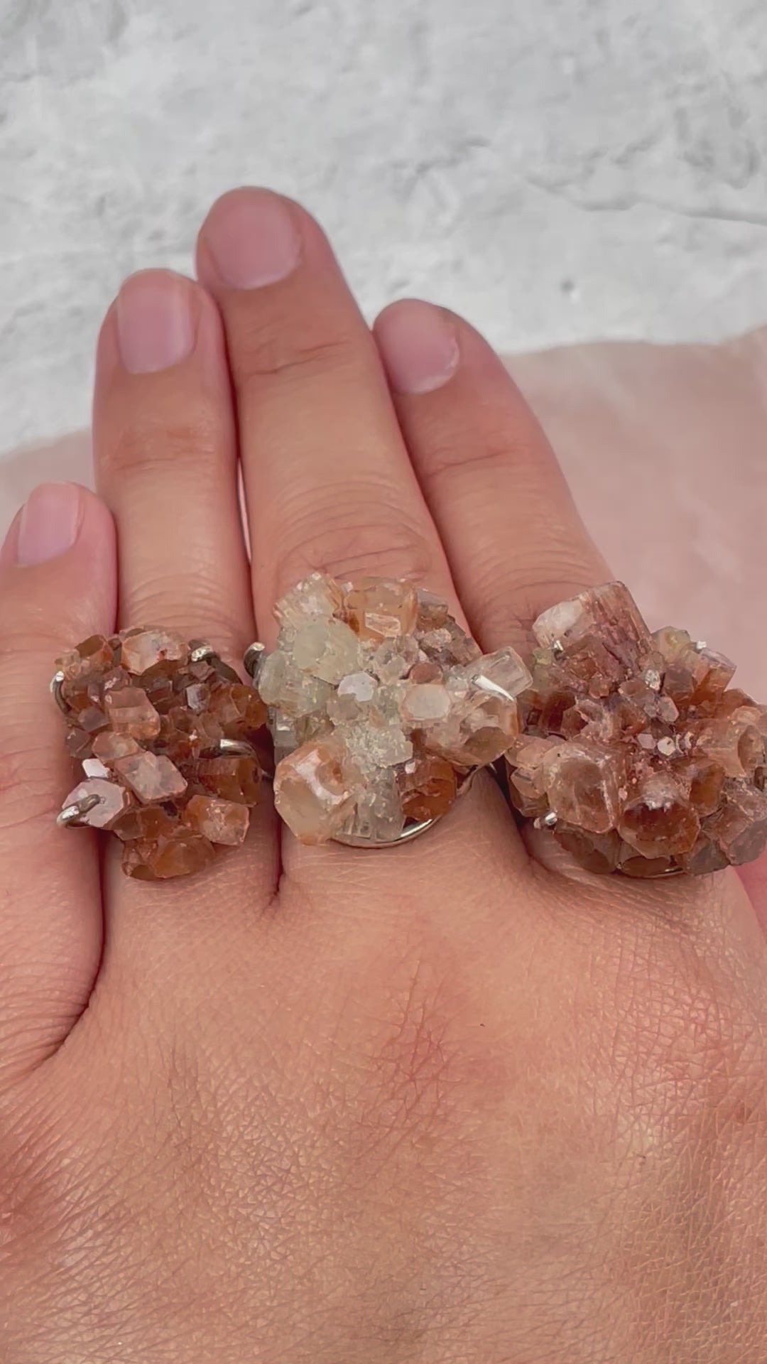 Aragonite Cluster Rings - Sterling Silver - Limited Edition