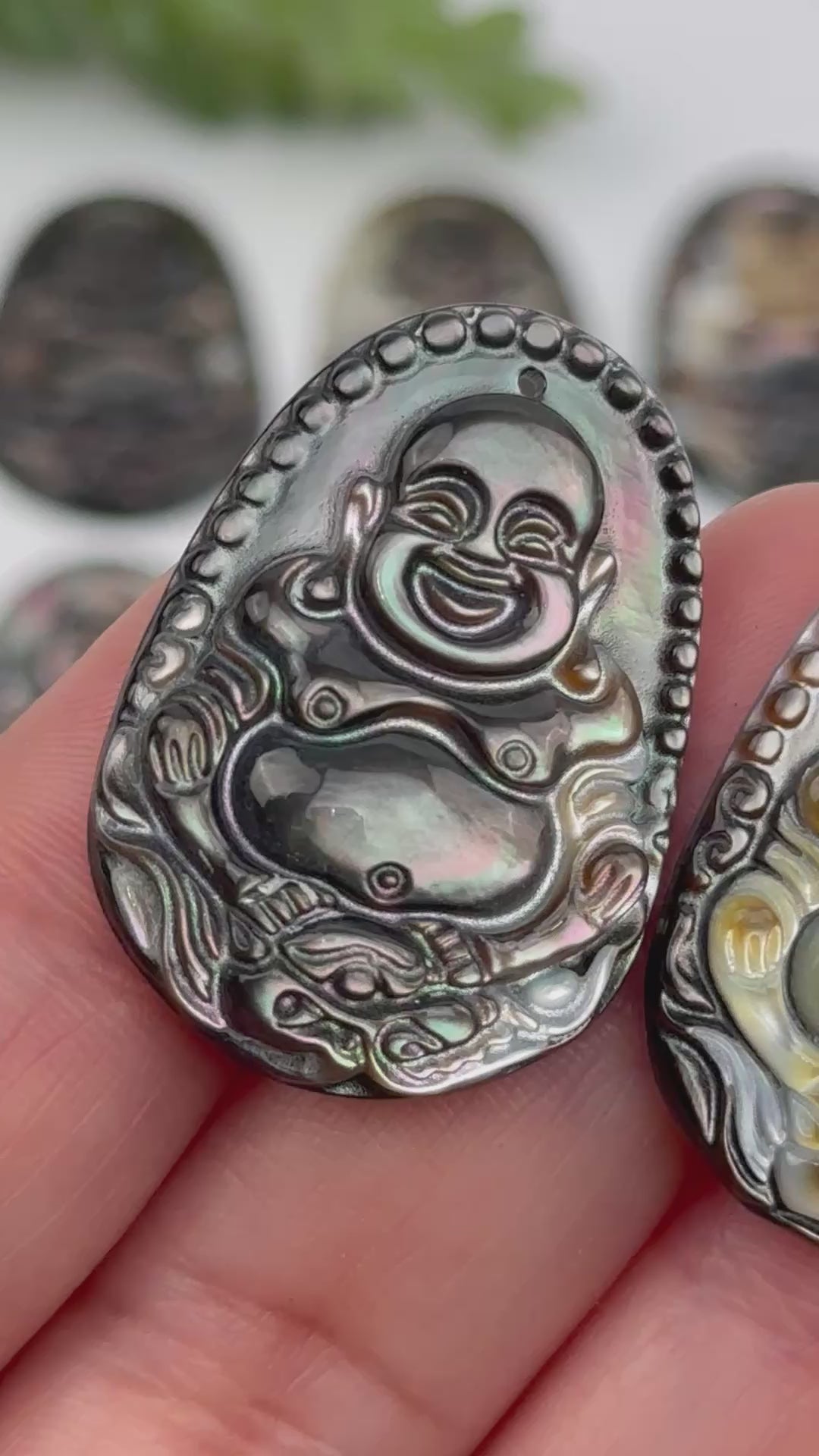 Abalone Buddha Pendant - Top Drilled -