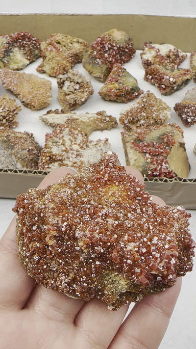Wholesale Bulk Crystals 1 Flat Box of Natural Vanadinite - Raw Vanadinite Specimen -