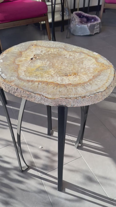 Natural Agate Crystal Table - Amazing One of A Kind  -