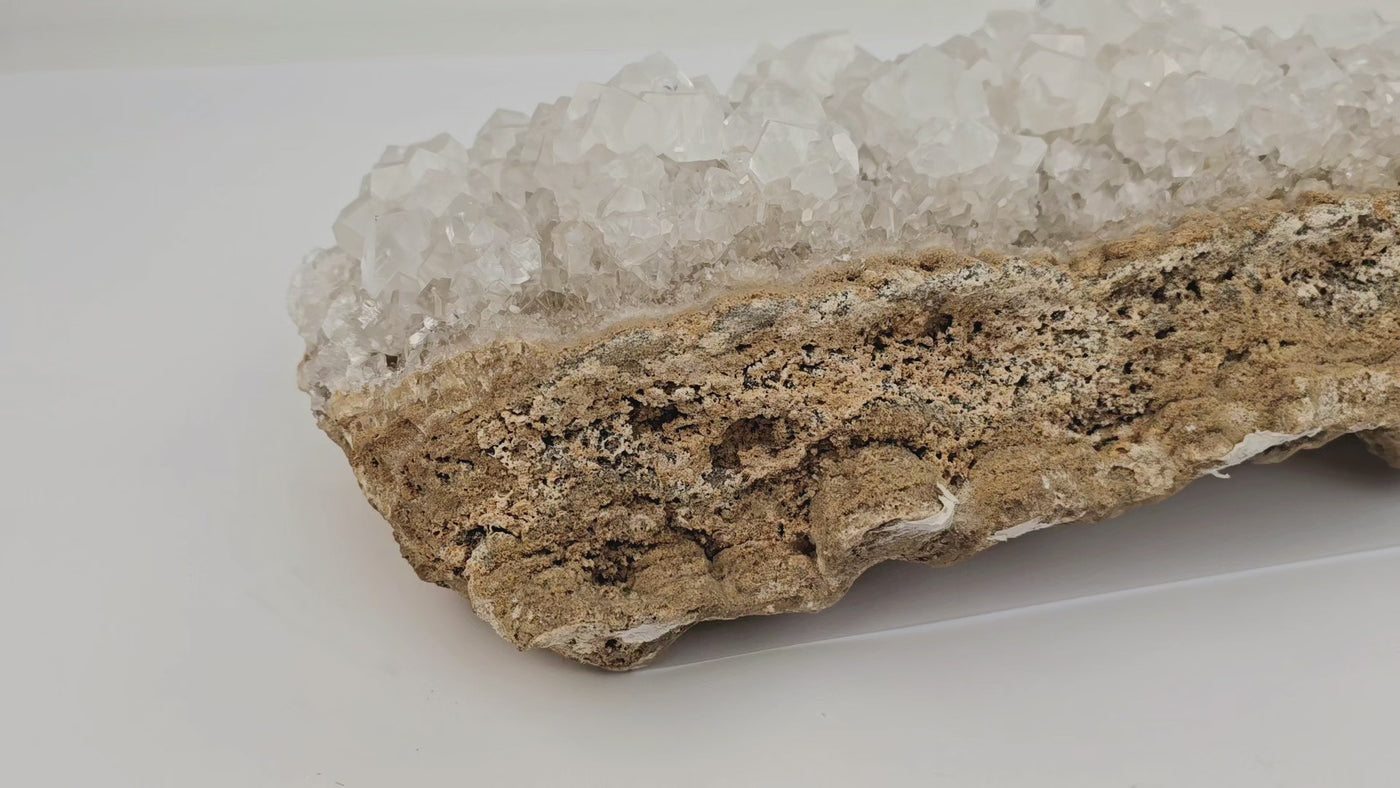 Calcite Crystal Cluster on Limestone - High Grade video showing crystal cluster at different angles