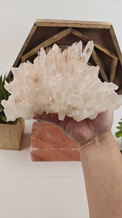 Lemurian Tangerine Quartz - High Grade Crystal Cluster - One-of-a-Kind video to show shine on crystals