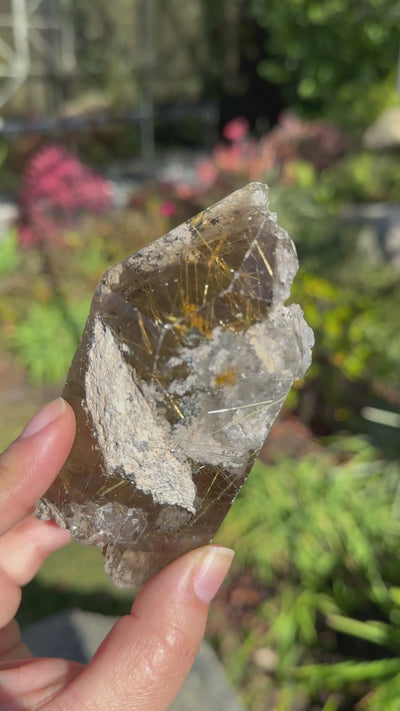 Natural Smoky Quartz Cluster with Rutilated inclusions - High Quality - You Choose -