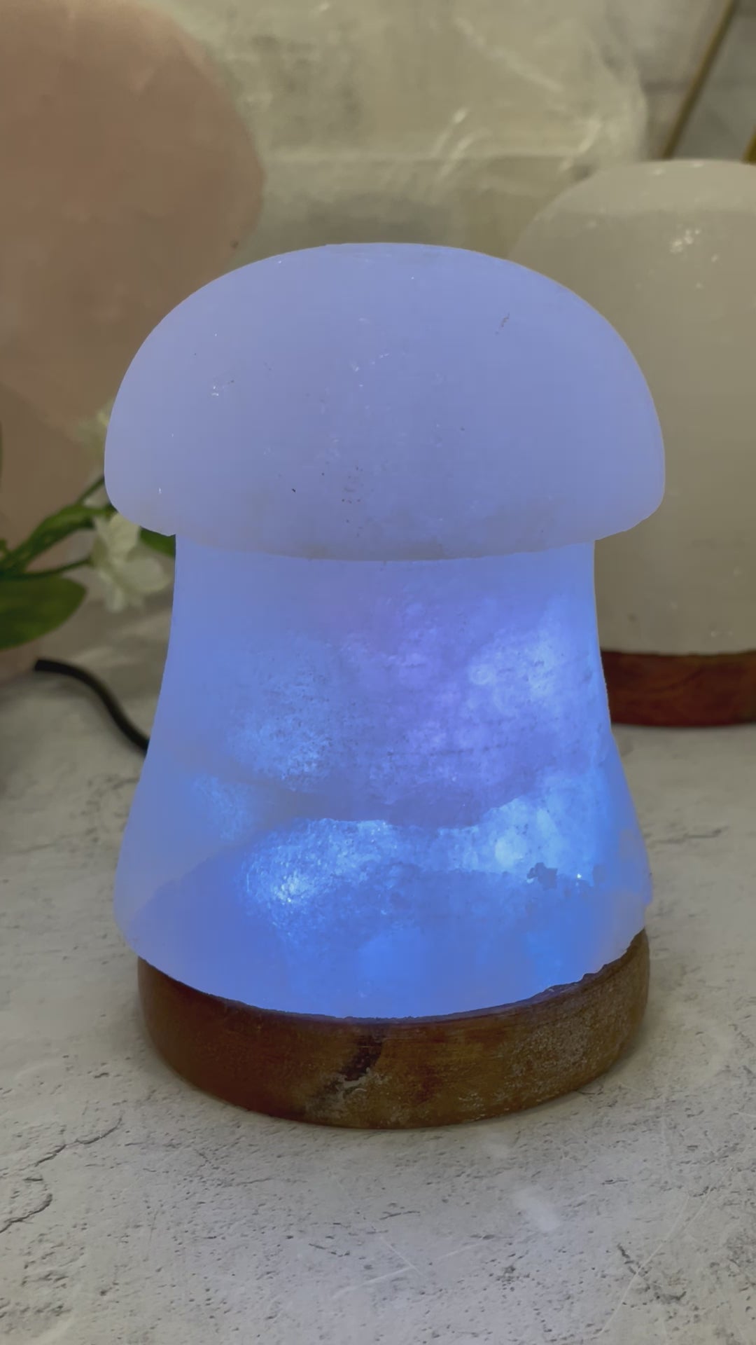 Himalayan Salt White Mushroom Lamp - Color Changing  (RK2-63)
